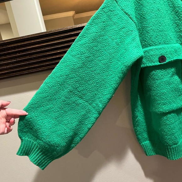 VEVERET Green Zip Up Sweater Cardigan Large - Picture 5 of 8